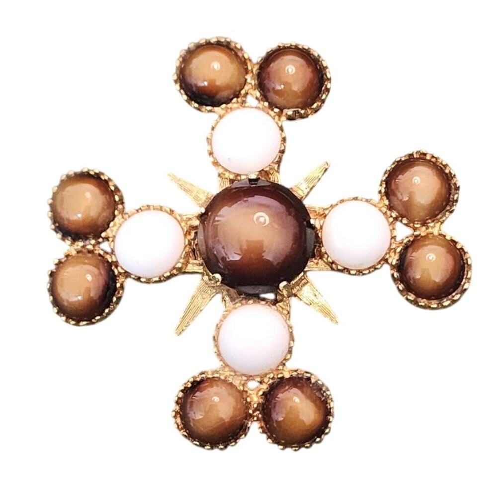 Van S. Authentics Maltese Cross Brooch, Vintage